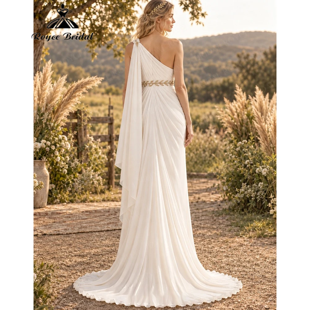 Roycebridal Boho One Shoulder A Line Wedding Dresses 2027 Appliques Sexy Beach Bridal Gown Customized Vestido De Novia