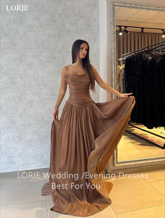 

LORIE Elegant Evening Dress Draped Strapless Sleeveless Party Dresses Formal Pleats A-Line Prom Gowns Customized