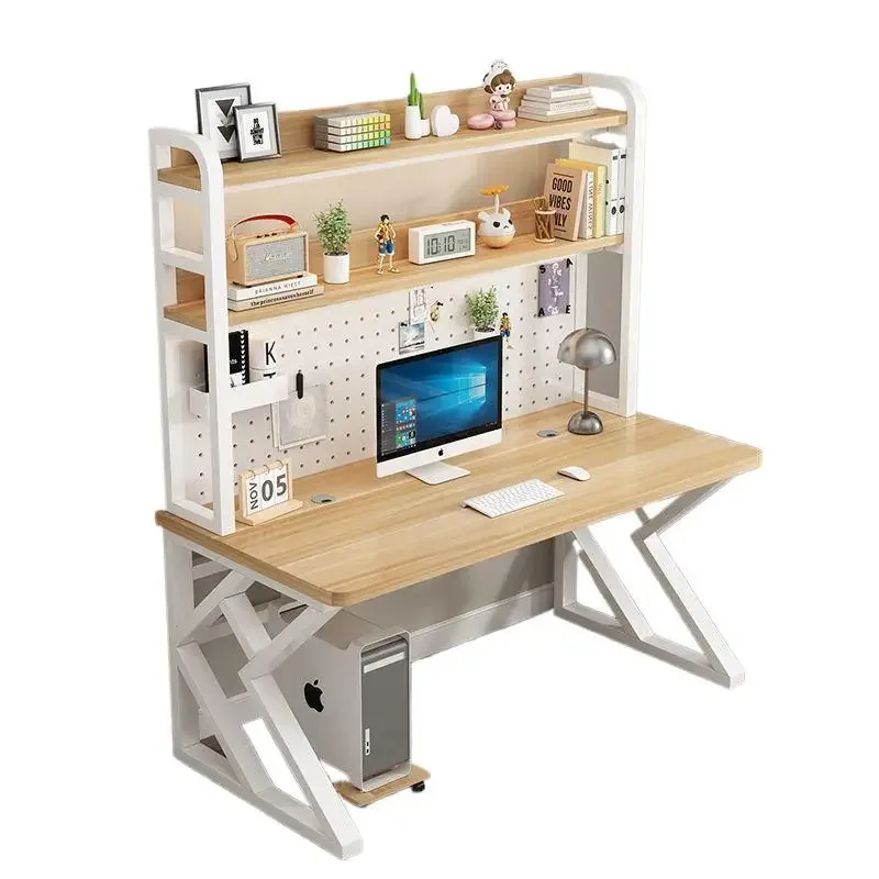 AOLIVIYA Computer Desk Desktop Home Desk Bookshelf Integrated Combination Small Apartment Hole Board Learning Table Bedroom Desk