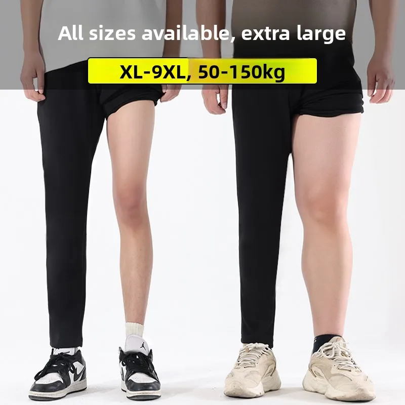 

plus Size Men's Loose Sports Pants Straight Leg Casual Trousers for Heavy Men Spring Autumn New Sle Comfortable plus Size