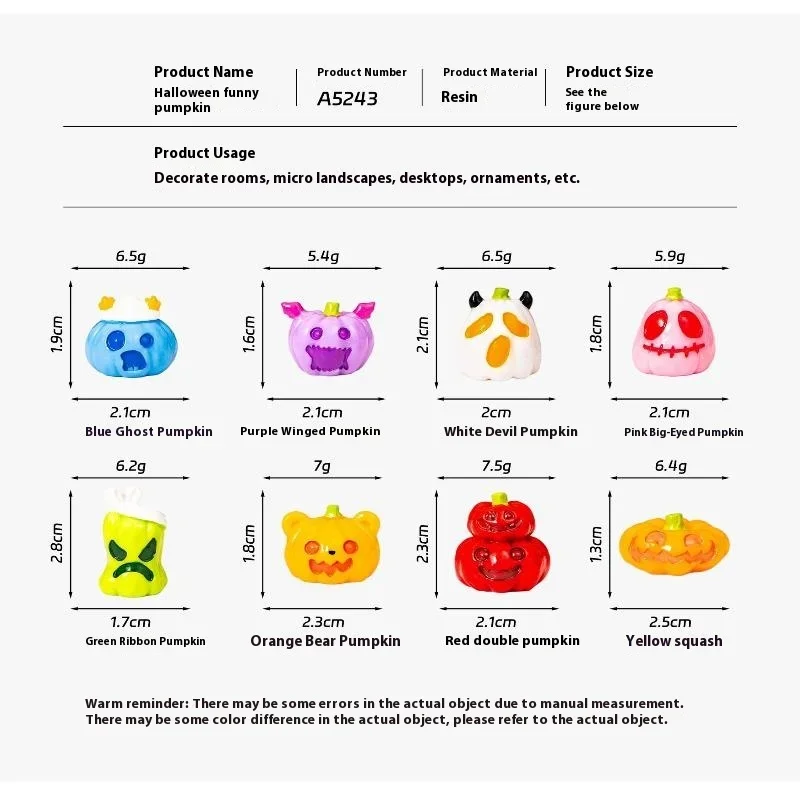 10 قطعة الراتنج الصغيرة هالوين القرع زخرفة المشهد الصغير زخرفة الجنية حديقة مصغرة DIY بها بنفسك الحرفية غرفة زخارف مكتب #6