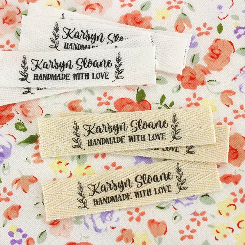 

Custom Fabric Label, Twill RibbonLabels, Logo Labels, Sew Accessories, Handmade Labels for Clothes, 15*70mm, xw3508