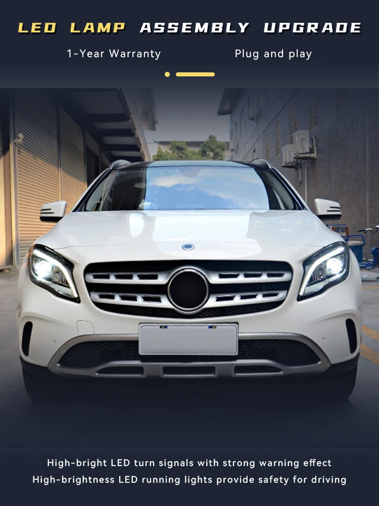 

Car Lights For Benz GLA200 GLA300 X156 2016-2019 Full LED Headlight 2019 Newest Design DRL Projector Lens Lamp Tool Accessories
