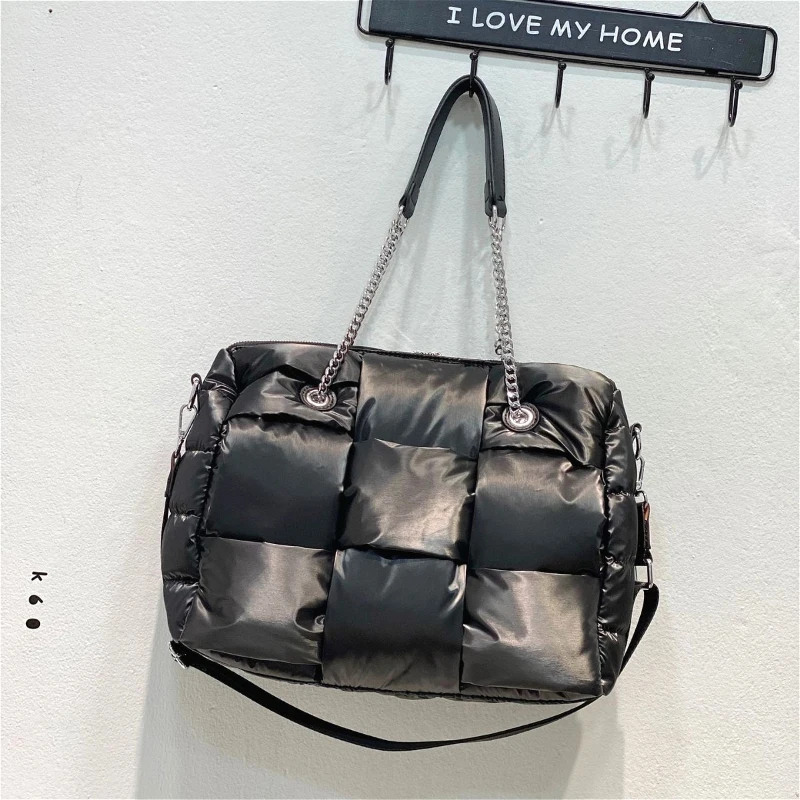 

Autumn Winter Women's Bag New Trendy Bolsos Mujer Cotton-padded Handbag Women Shoulder Cross Down Brands Luxury Handbag