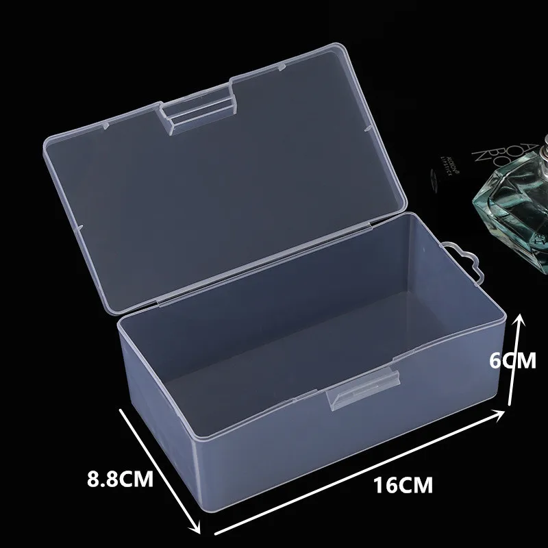 Caja de almacenamiento Rectangular de plástico transparente con tapa, contenedor de colección, caja de almacenamiento multiusos para el hogar, 1 unidad