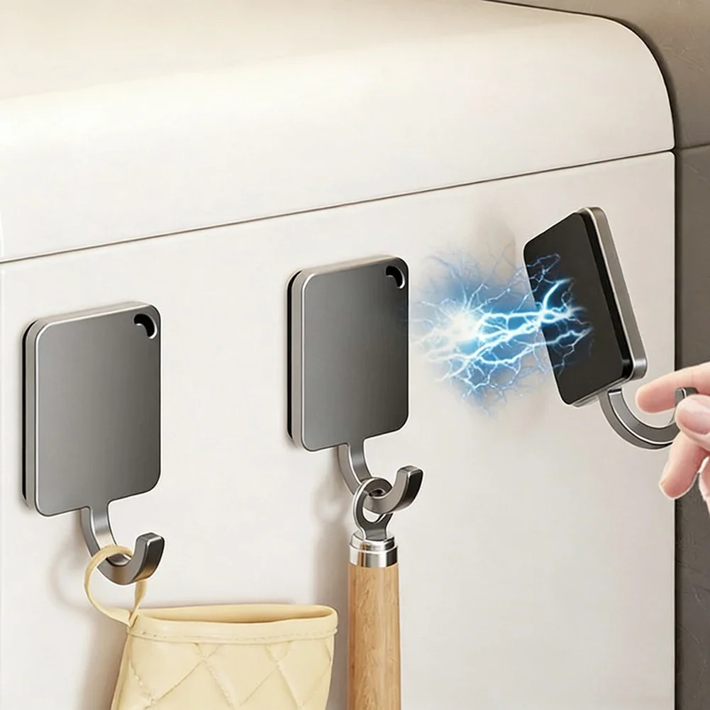 Compact Magnetic Hooks For Refrigerator Doors And Metal Shelves Sturdy Metal Construction Hooks For Daily Organizational Needs