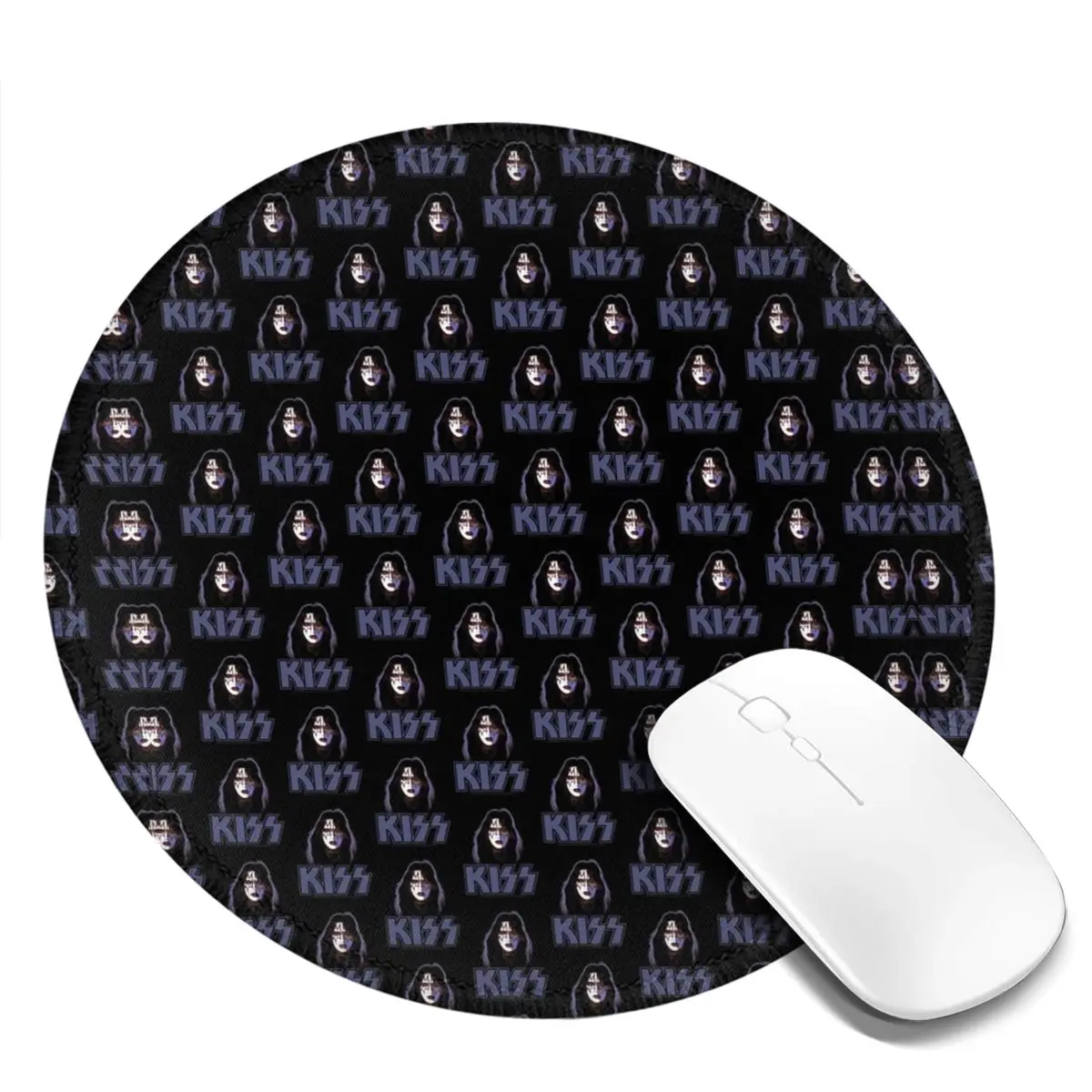 

Kiss Band Face Mouse Pad Kiss Logo Print Rubber Mousepad For Office Home Computer Waterproof Vintage Great Quality Mouse Mats