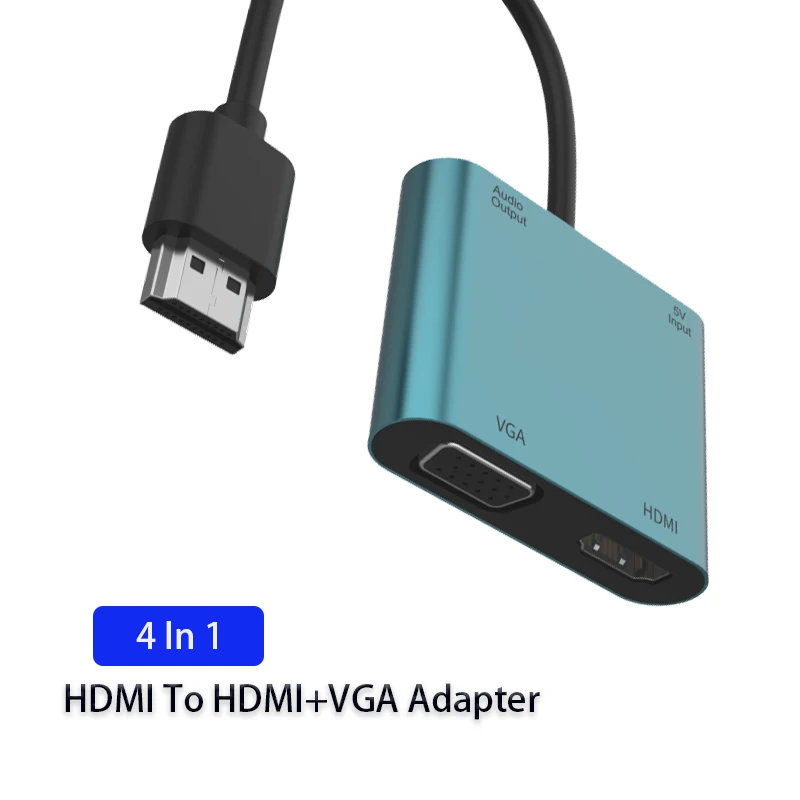 

HDMI-совместимый адаптер VGA, совместимый с HDMI, видеокарта для ноутбука, разъем 3,5 мм, адаптер-сплиттер, ключ видеозахвата, разъем 3,5 мм