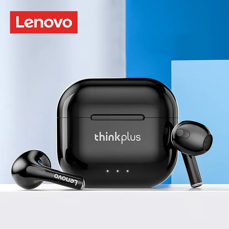 Lenovo LP40 Plus earphone Bluetooth Headset nirkabel headphone pengurang kebisingan 230mAh HiFi Stereo earbud olahraga dengan mikrofon