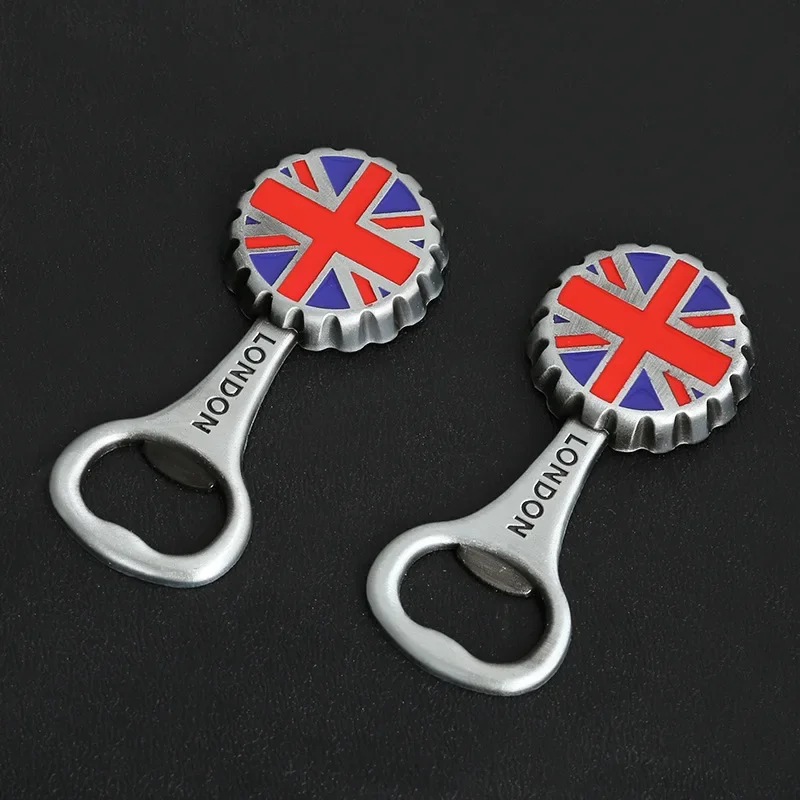 Funny Bottle Opener Magnet for Refrigerator European Cup British Flag Bottle Cap Shape Beer Openers Ornaments Home Decoration