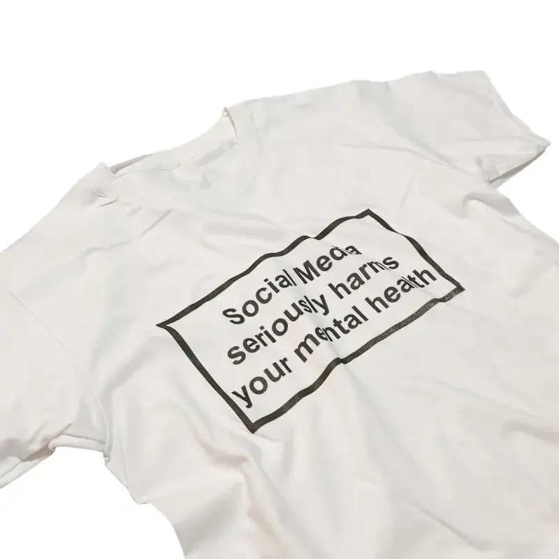 Social Media Seriously Harms Your Mental Health T Shirt Smoking Advert Style