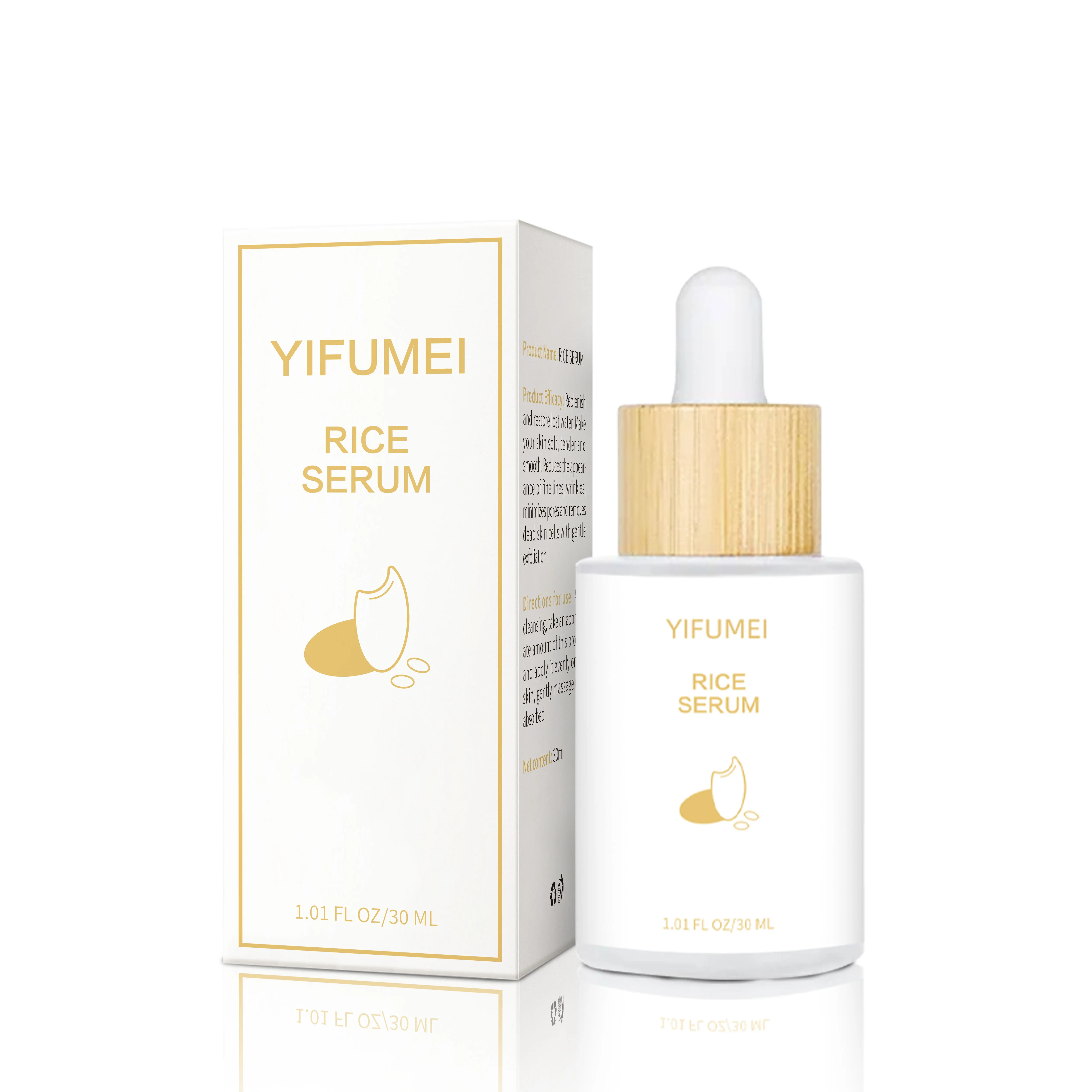 White Rice Face Serum Shrink Pores Brightening Whitening Cream Anti Aging Lines and Wrinkles for Glowing Skin Firm Care Essence