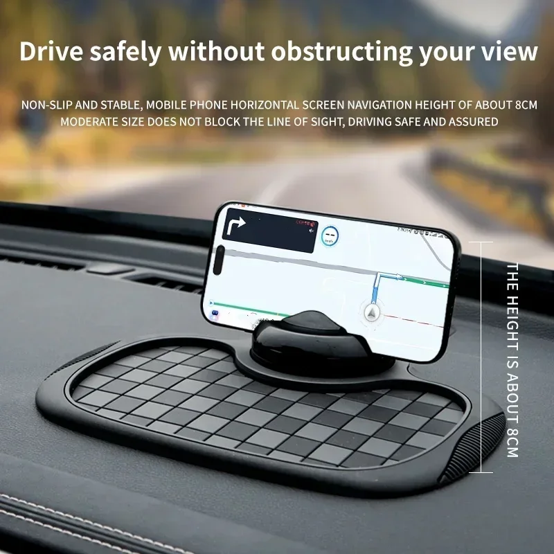 Car Non Slip Dashboard Mat Anti-skid Rubber Pad Mobile Phone Sunglasses Multifunction Holder Accessories Interior Automobiles