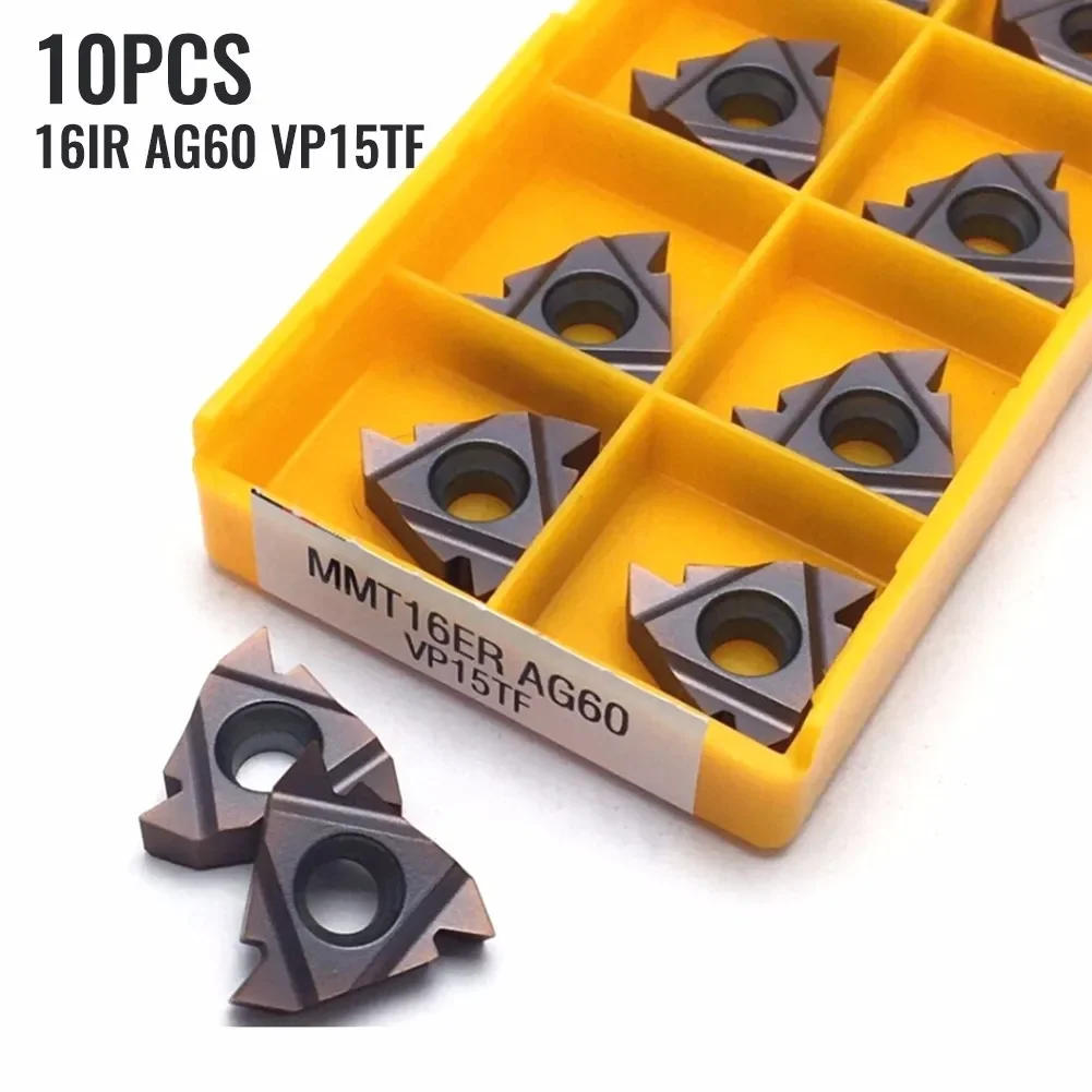 

10pcs-Set 16IR AG60 VP15TF CNC Inserts Lathe Woodworking Milling Machine Blades Carbide Thread Cutting Turning Metalwork Tools