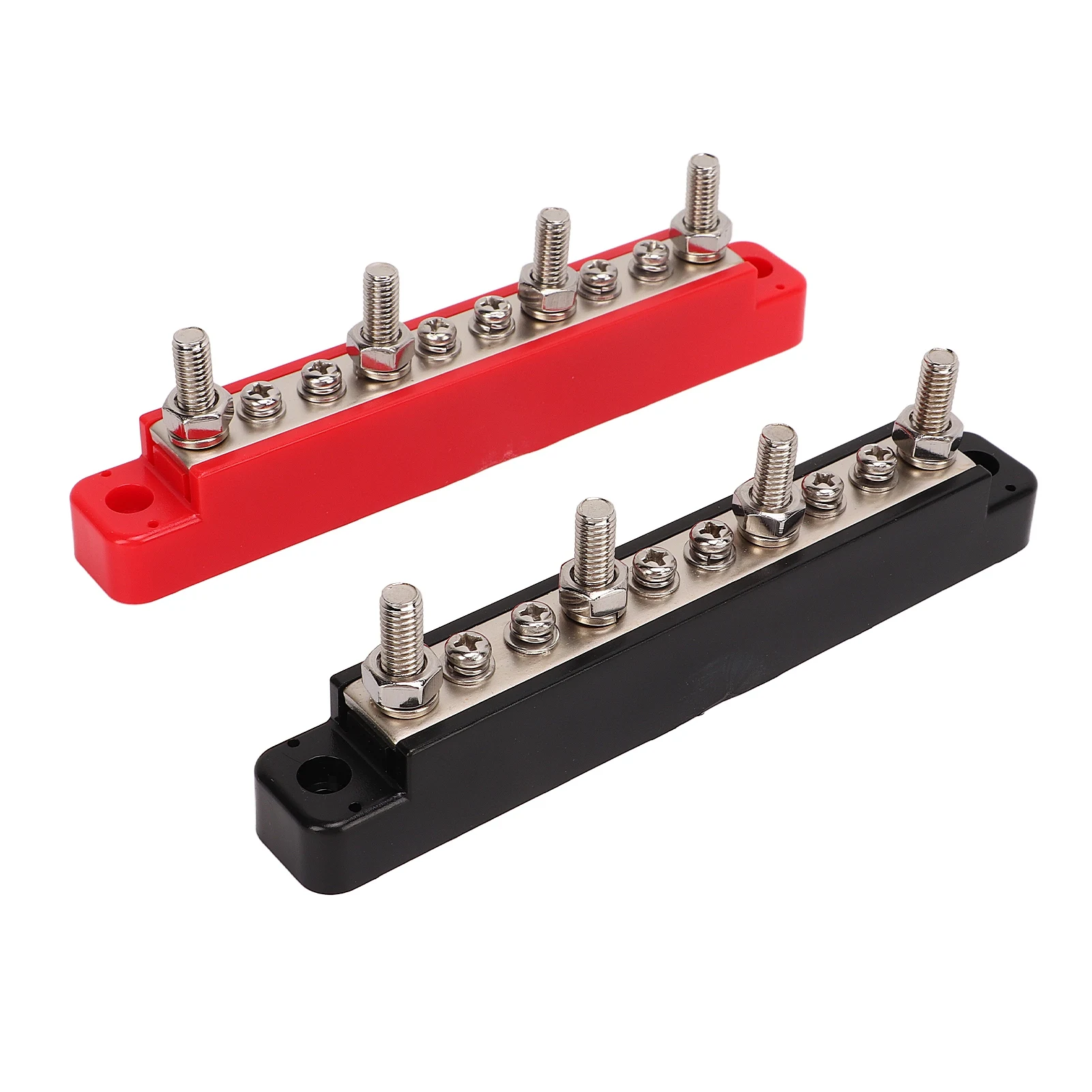 Power Distribution Block 1 Pair 10 Terminal 48V 150A for Car Boat M6 Stud M4 Screw Bus Bar OEM Replacement Block