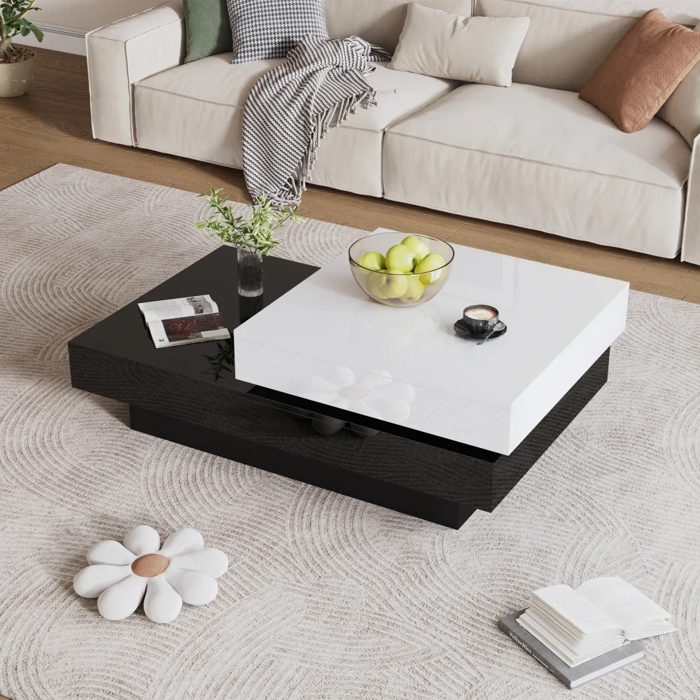 Moderner zylindrischer Couchtisch 360° ° Drehbare Wohnzimmermöbel mit einer Kapazität von 30 kg – Detail 15