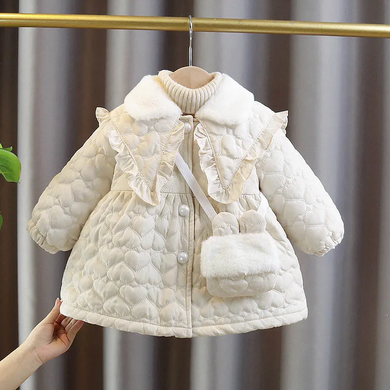 1 2 3 4 Years Baby Girl Winter Jacket Christmas Sweet Princess Girls Coat Thicken Warm Children Outerwear Clothing Birthday Gift