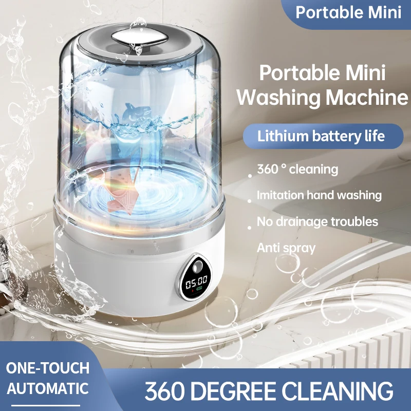 Underwear washing machine, portable laundry cup, suitable for hotels, travel, and RVs. 5-minute deep cleaning of small clothing