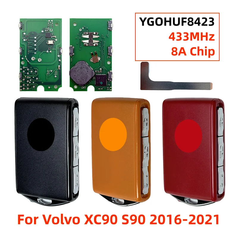 

YGOHUF8423 PN 32256980 CN050002 4-кнопочный смарт-брелок без ключа 433,92 МГц 8A чип для Volvo XC90 S90 XC60 XC40 S60 V90 2016-2021