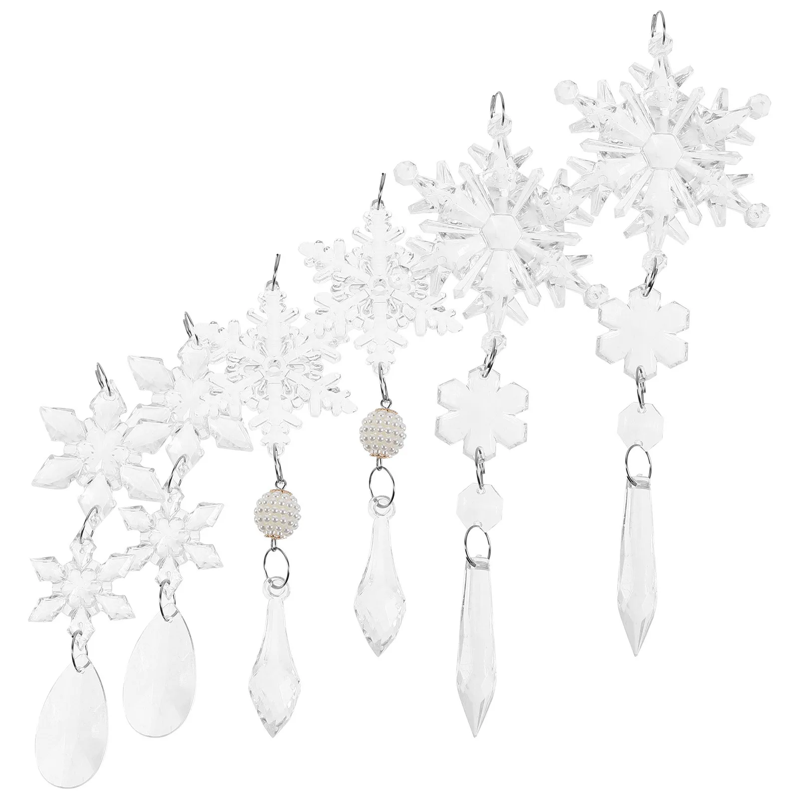 

6Pcs Acrylic Snowflake Pendant Christmas Hanging Decoration for Tree Window Wall Holiday Party Decor Christmas Hanging Snowflake