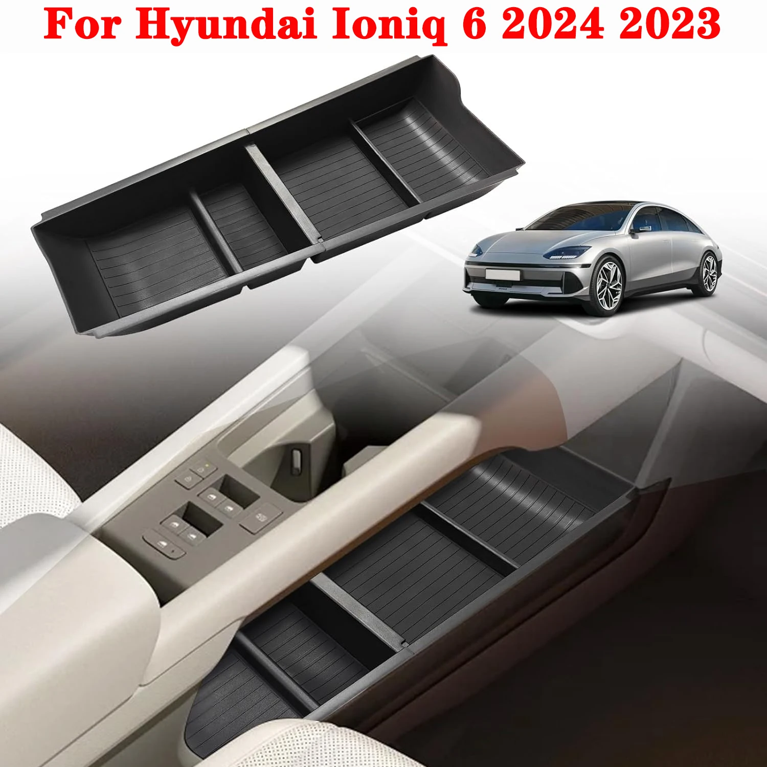 For Hyundai Ioniq 6 2024 2023 Lower Center Console Organizer Tray, Storage Box Interior Insert Tray Secondary Accessories