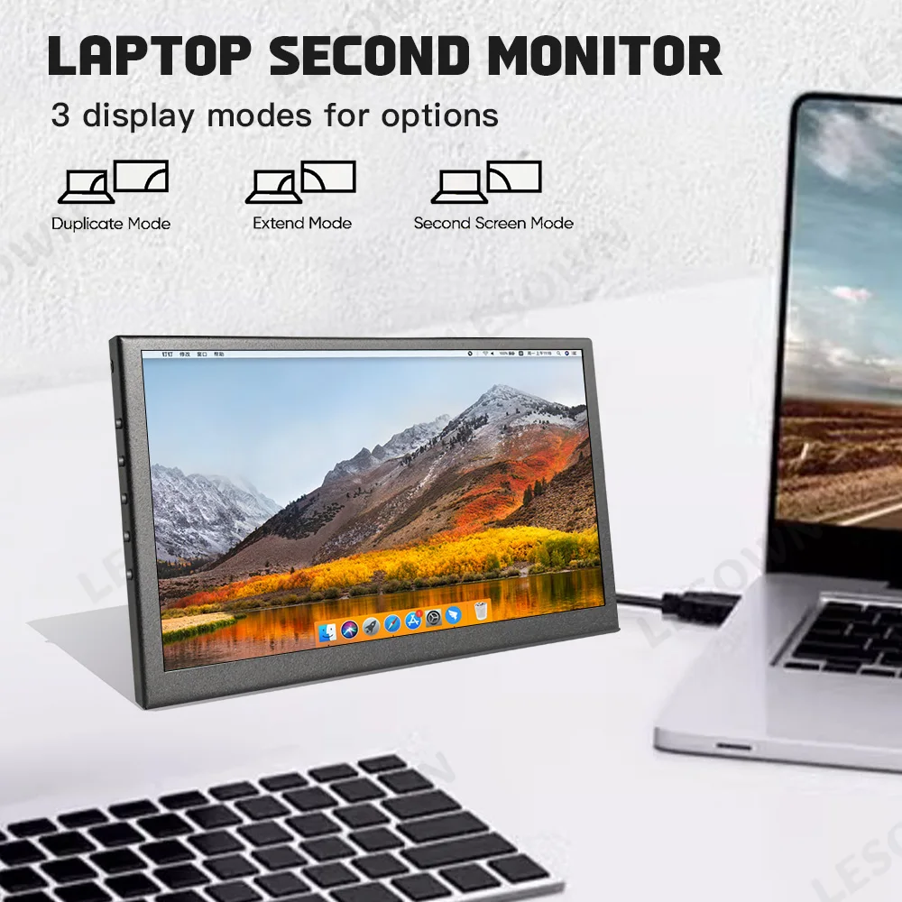 شاشة LESOWN Raspberry Pi 7 10.1 بوصة للسفر 1024x600 IPS LCD تعمل باللمس شاشة صغيرة إعداد خالي من السائق لـ Android TV Box
