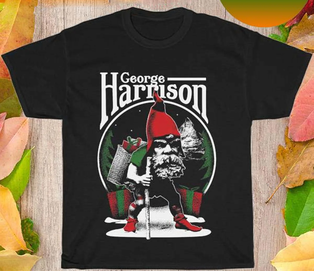 George Harrison Christmas holiday gnome T shirt Size S-4XL NL2405