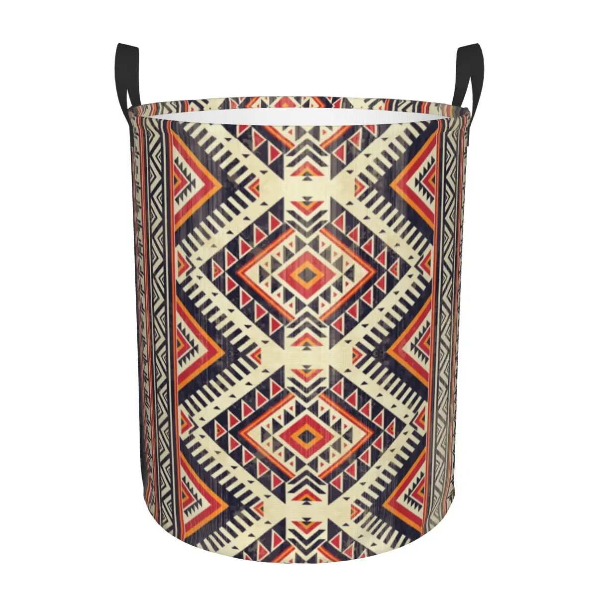 Custom Navajo Geometric Pattern Indian Print Ethnic Laundry Hamper Large Clothes Storage Basket Toys Bin Organizer for Nursery