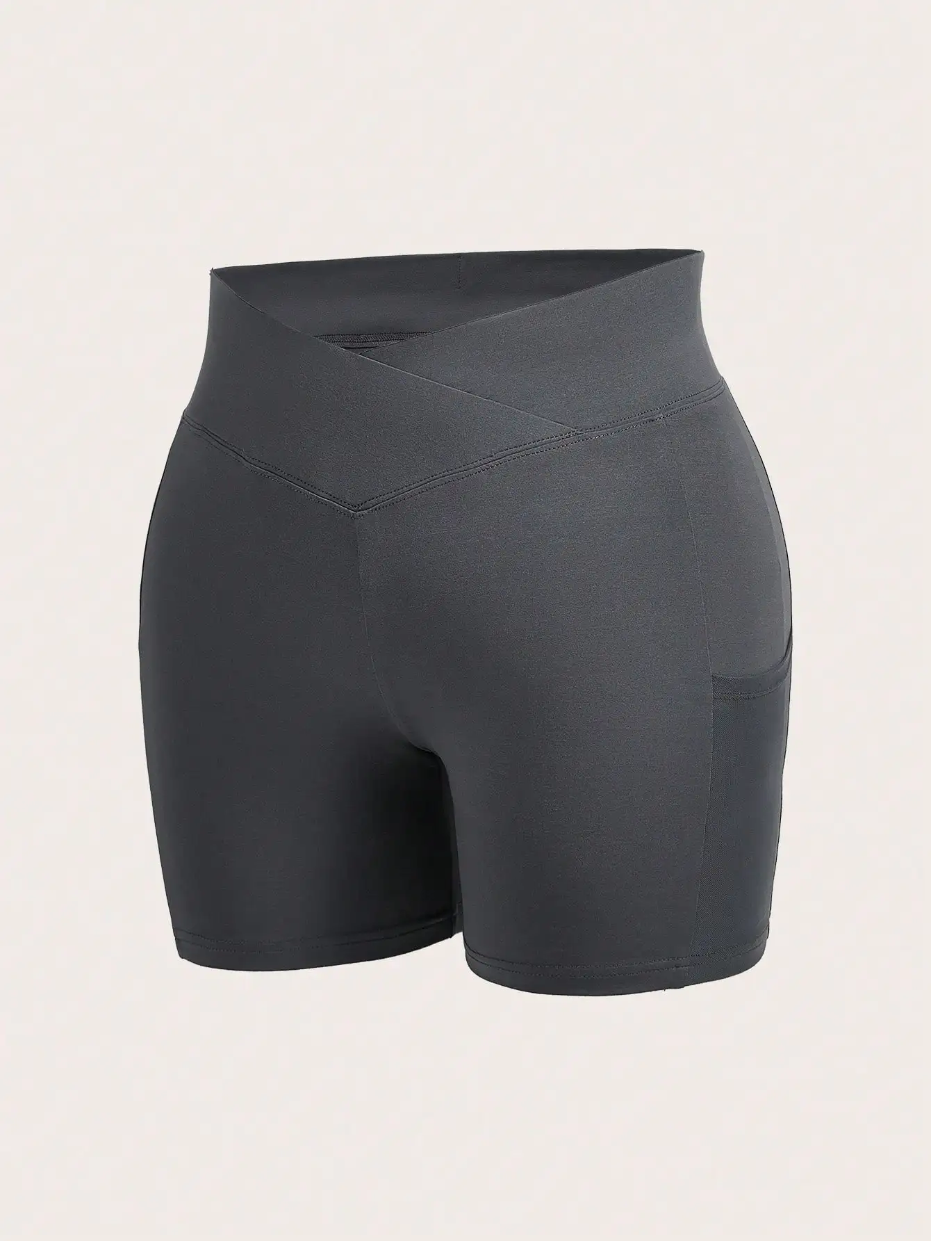 

Спортивные шорты с высокой талией, однотонные, облегающие, с карманами, для женщин