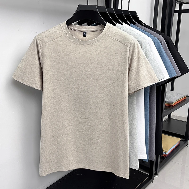 Cool Touch Schulter-Mesh-Perforiertes T-Shirt für Herren Rundhals Raglan Stretch Atmungsaktiv Anti-Schweiß Jogging Walking Basis-Bekleidung – Detail 18