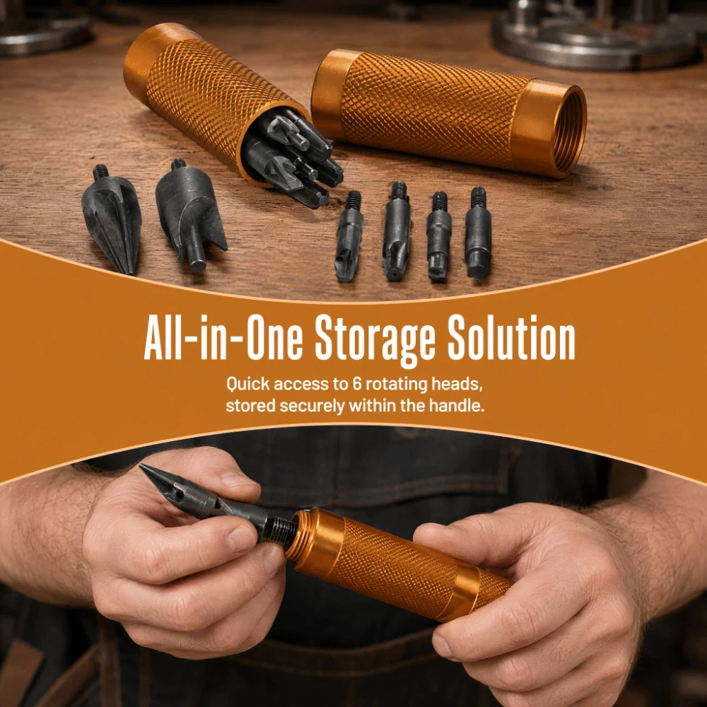 Anti Slip Handle Case Prep Multitool Internal External Reamers Golden Case Chamfer Deburring Tool Pocket Reamers Preprocessing
