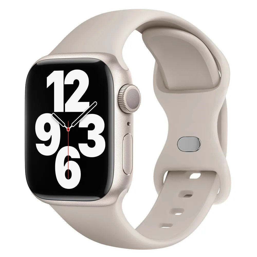 女性ストラップ韓国のかわいいスポーツシリコンバンド + ケース Apple Watch 9 8 7 6 SE 5 4 3 2 iWatch 41 45 38 ミリメートル 40 ミリメートル 44 42 49