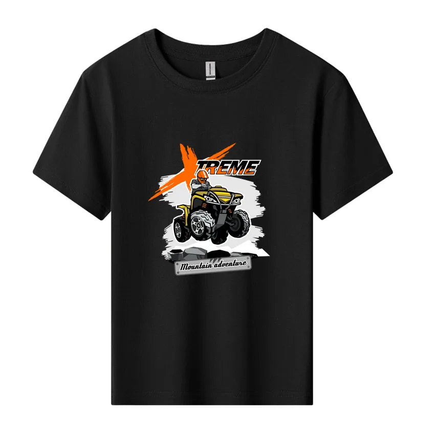 Summer Cotton Cute Children's T Shirt Boy Girl Tee Shirt Cartoon Off Road Car Printed Kid Clothes Tops Gift Add Your Design