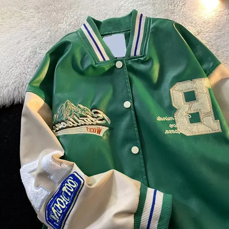 American retro letter embroidery jackets coat women's 2022 new spring street hip-hop baseball uniform couple loose all-match top