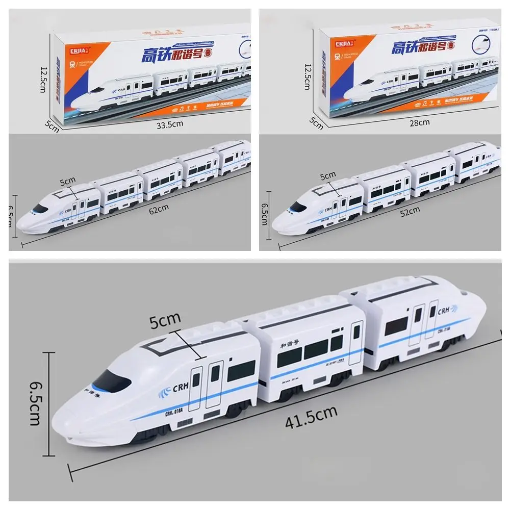 Componentes electrónicos de coche ferroviario Harmony de simulación de cemento de plástico con luz de sonido, juguetes de tren ferroviario de alta velocidad