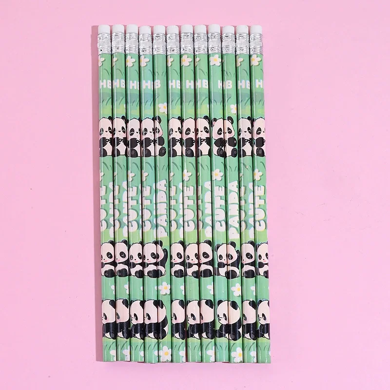 10 sztuk/partia Śliczne ołówki z kreskówkowymi motywami Kawaii, ołówki drewniane HB z gumką w kształcie zwierząt, artykuły papiernicze do szkoły, biura, pisania i rysowania — zdjęcie produktu 4