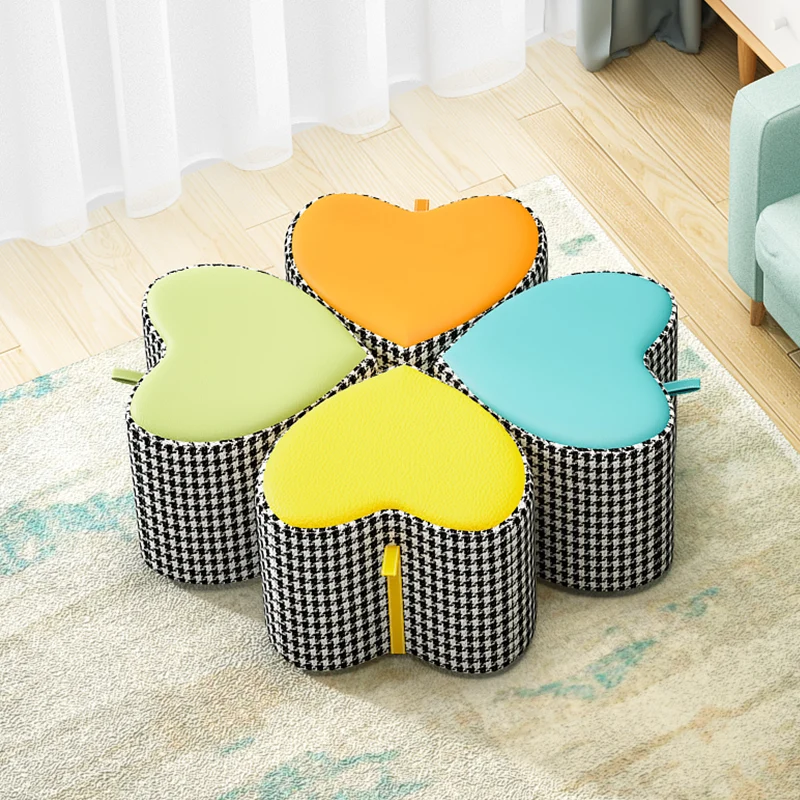 

Creative Small Stool Technology Cloth Soft Bag Chair Home Door Changing Shoes with Living Room Footrest Space Saving Furniture