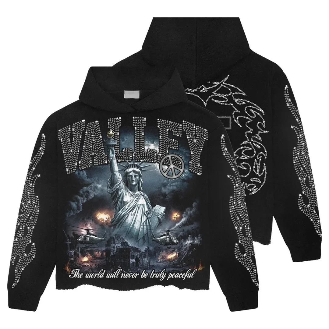 

New Valley Printed Hoodie No ket Long Sve Street Sle Women's Sweatirt Cusizable aphic T-irt