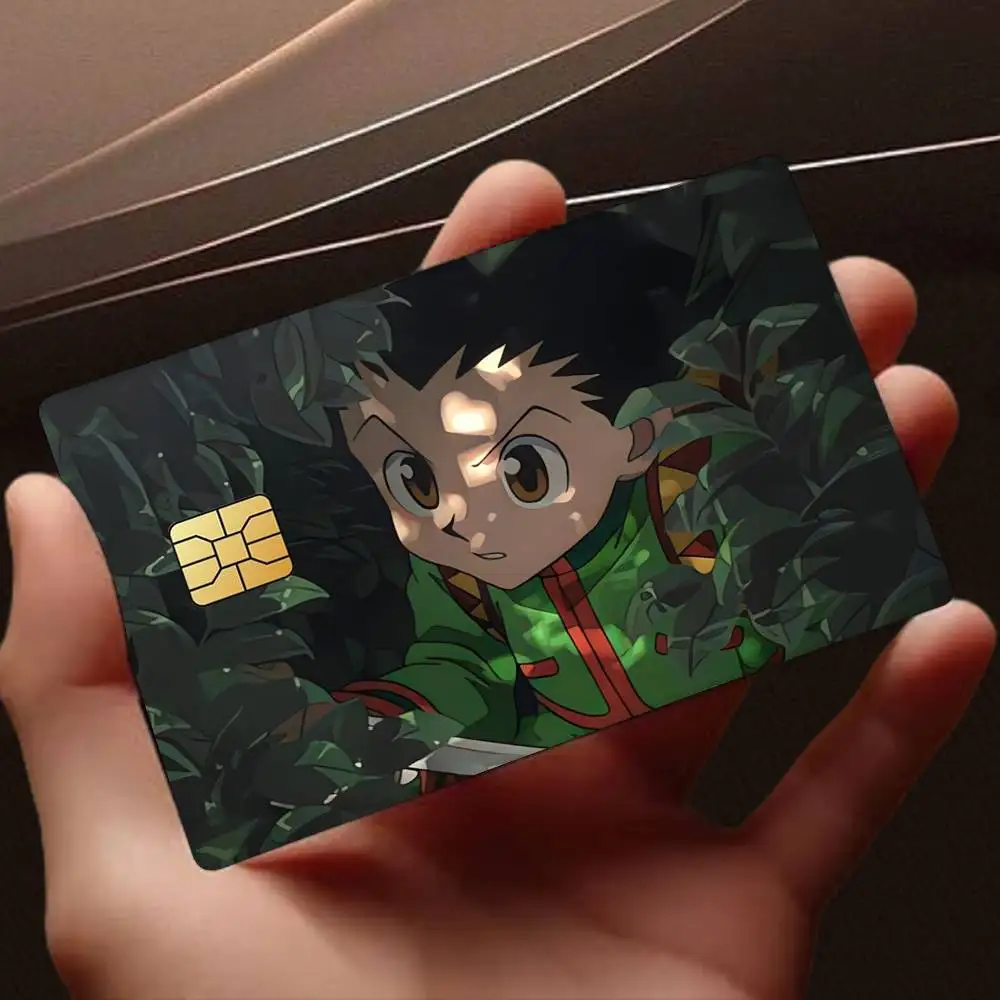 Hunter x Hunter Anime Gon Killua Card Stickers for Bank Access Protective Waterproof Film Cover Sticker Gift
