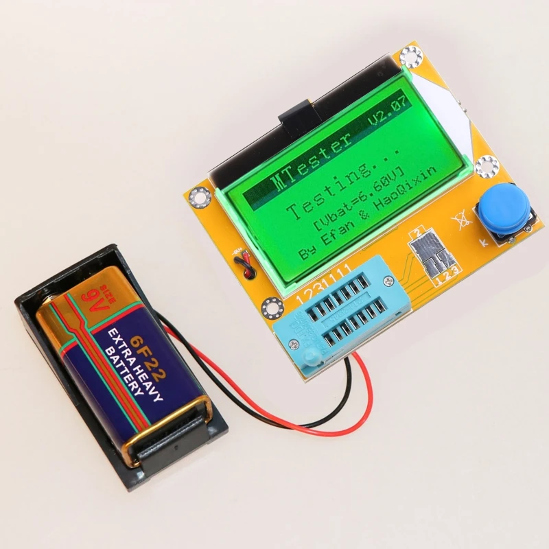 F92C 9V LCD Transteror Digital Tester LCR-T4 Meter 12864 Đèn nền điện dung Backlight