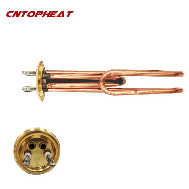 220v 3KW Tank Heater 63mm Round Flange Fold Back Type Industrial Copper Heater Instant Immersion Water Heating Element