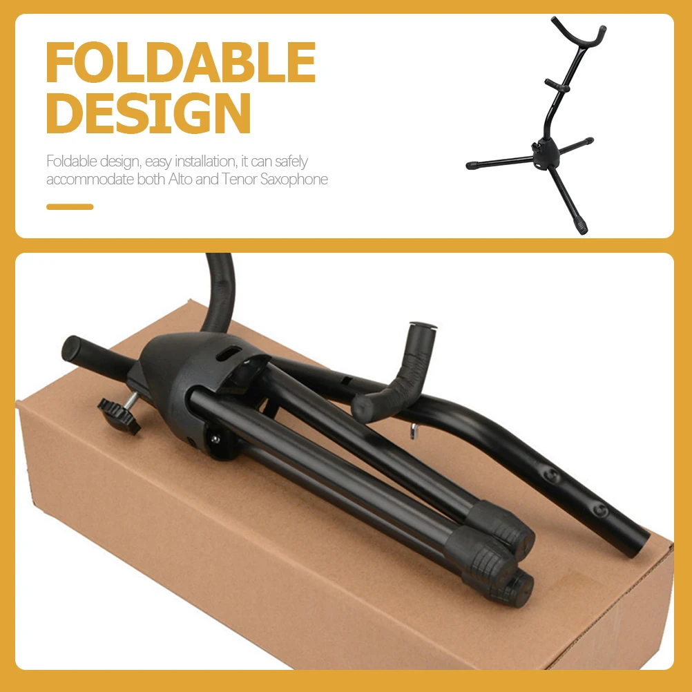 

Saxophone Stand Foldable Portable Wind Instrument Holder Musical Tenor Sponge Tripod Bracket Travel