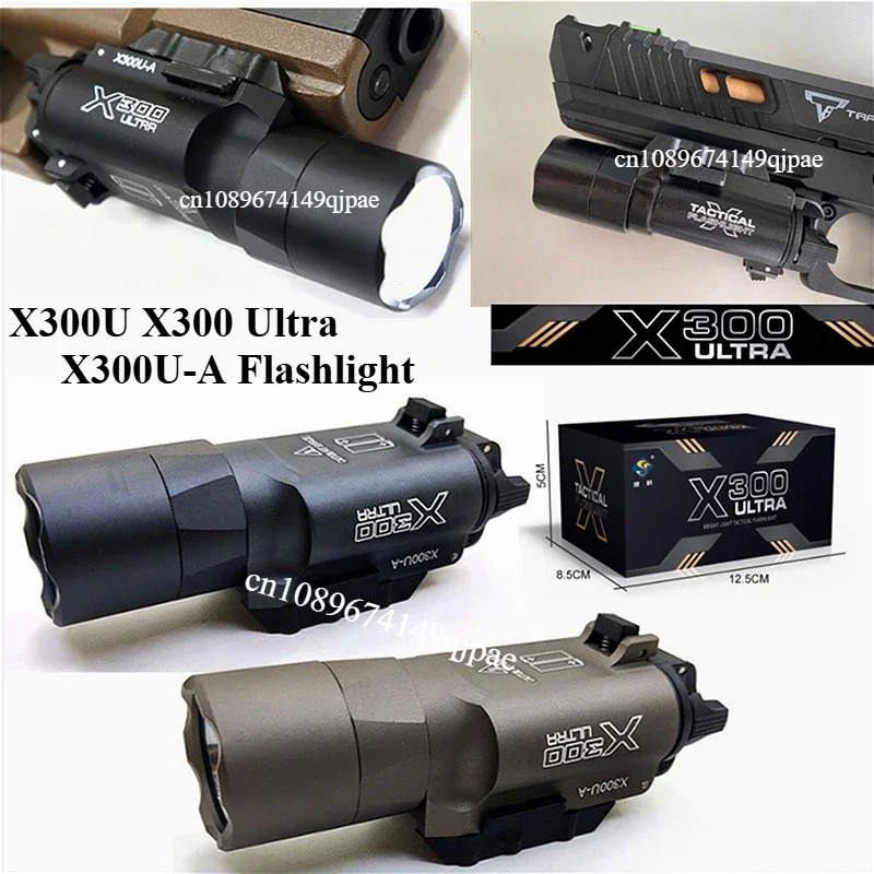 

Tactical Surefir Style X300U X300 Ultra X300U-A Flashlight for Pistol Light Airsoft Helmet Light Weapon Torch Strobe 800 Lumens