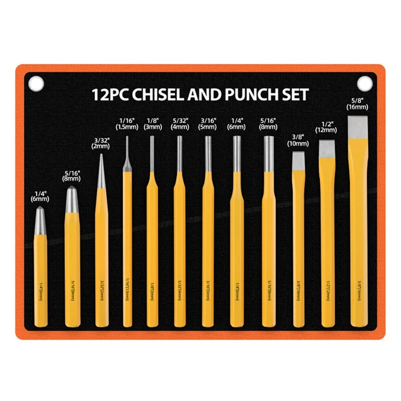AEE6-12-Piece Punching Set Masonry Chisel Flat Cylinder Punching Set