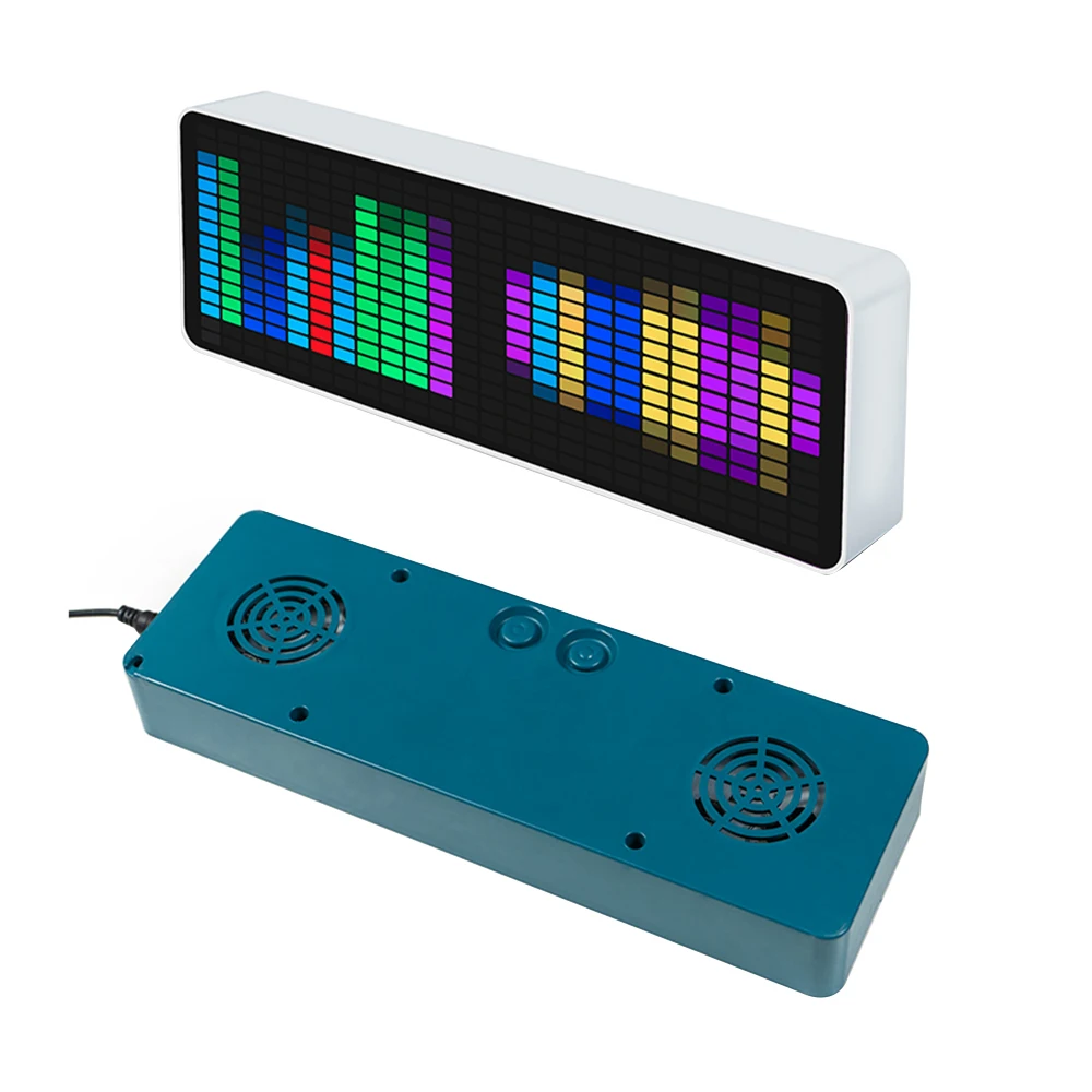 LED Spektrum muzyki Wyświetlacz rytmiczny Sterowanie głosem Wskaźnik poziomu Olśniewający zestaw odbioru rytmicznego RGB Nastrojowe światło Zegar