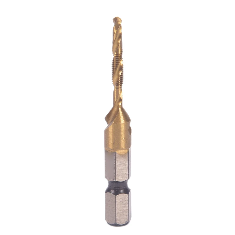 1 pezzo M3-M10 codolo esagonale placcato in titanio HSS filettatura a mano punte da trapano per maschi metrici