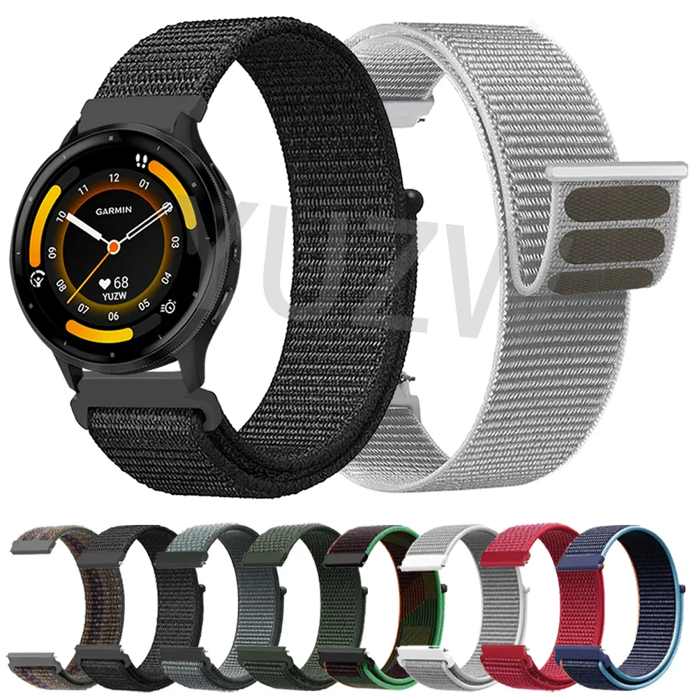 

20mm 22mm Watch Strap For Garmin Forerunner 165 265 255 Band Nylon Loop Bracelet Garmin Venu 3 2 Plus/Vivoactive 6 5 4 Wristband
