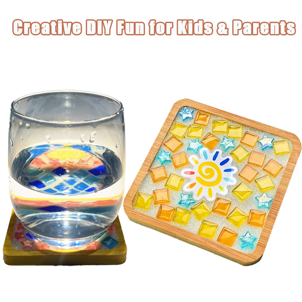 مجموعة أدوات كوستر فسيفساء مونتيسوري - لعبة ألغاز تعليمية DIY للأطفال، مجموعة أنشطة يدوية مبتكرة بين الوالدين والطفل