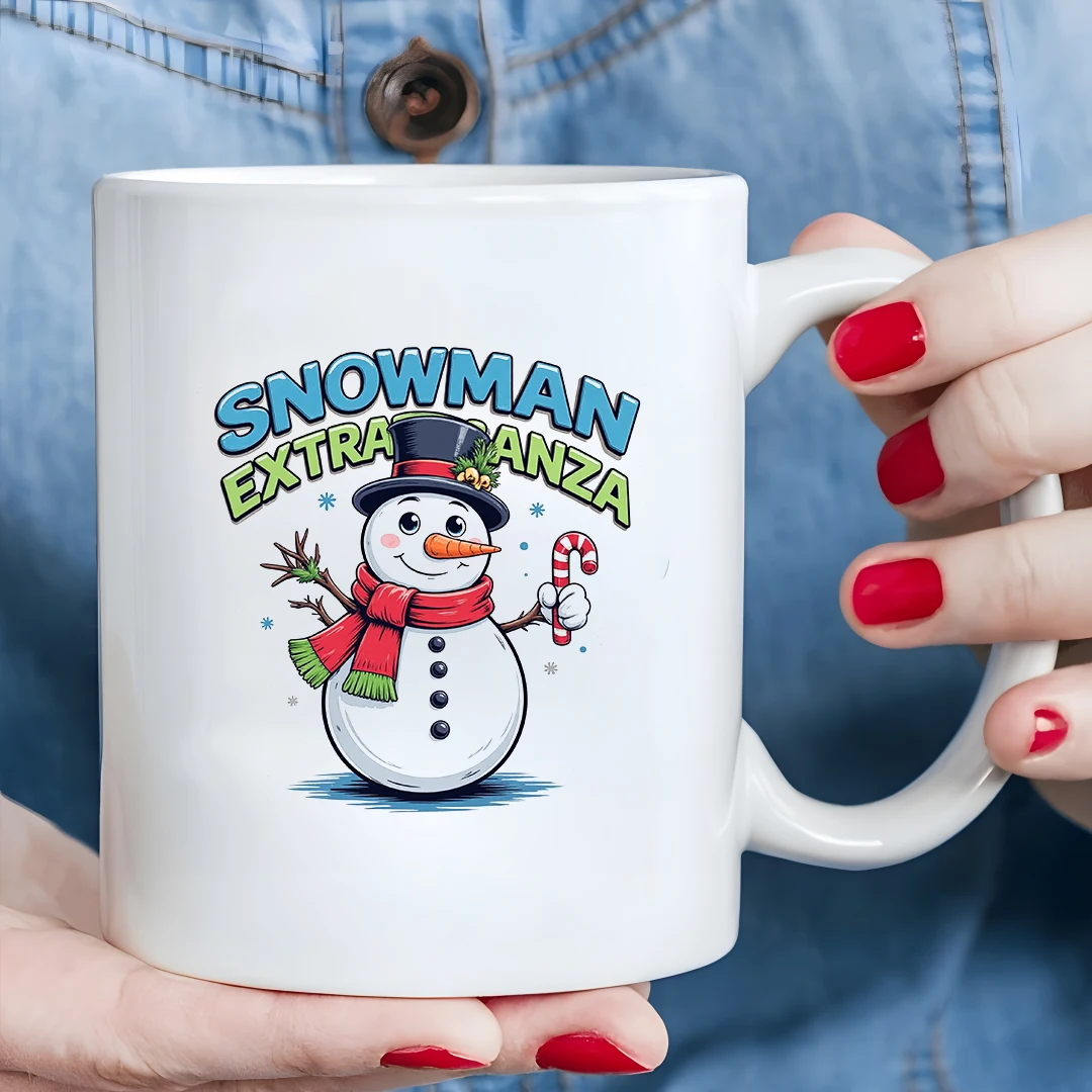 11온스 만화 눈사람 머그컵 크리스마스 선물 에디션 어린이용 컵 가정 및 사무실 필수품 트렌디한 크리스마스 장식 머그컵