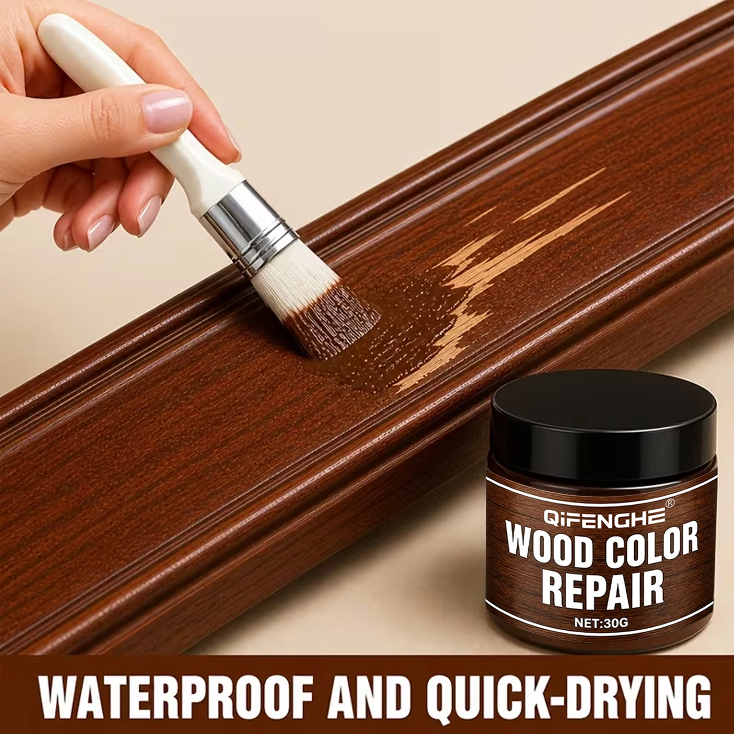 Wood Color Repair Paste, 30g Furniture Scratch Repair Cream for Wood Floors, Tables, Cabinets & Doors, Restores Wood Stains